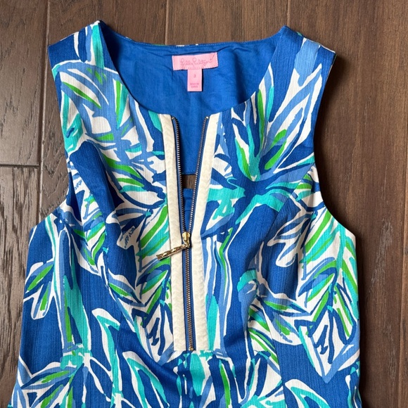 Lilly Pulitzer Tropical Blue and Green Mini Dress - Picture 4 of 6